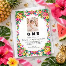 Festa de Foto de Primeiro Aniversário de Frutas Tr