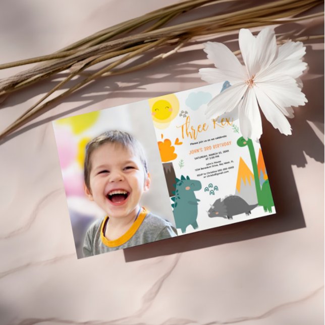 Convite Festa de Fotografia do aniversário de 3 anos Rex n (Criador carregado)