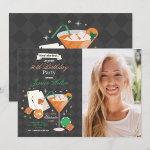 Convite Festa de Fotografias do Casino Dice de Aniversário