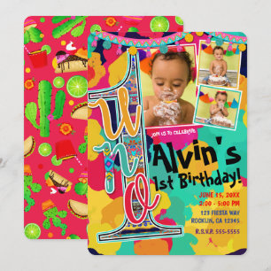 Convite Festa de Fotos de Aniversário de 1 Ano da UNO de T