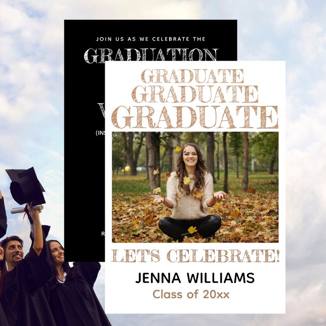 Convite Festa de Fotos de Formatura (Graduate Photo Announcement Party Invitation)