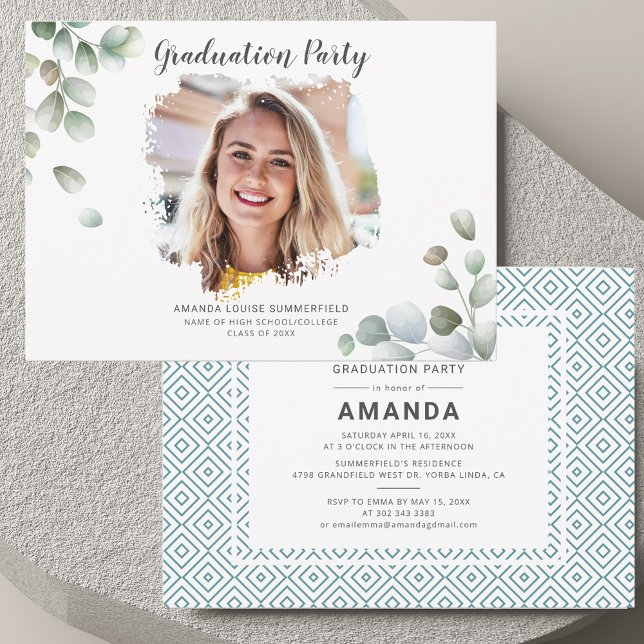 Convite Festa de Fotos de Formatura 2026 (Photo Graduation 2025 Botanical Party Invitation)