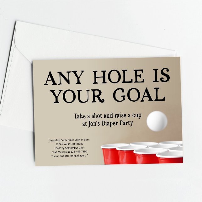 Convite Festa de Fralda Beer Pong Divertida (Criador carregado)