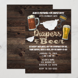 Convite Festa de Fraldas e Cerveja Homens Senhor Pai Para 