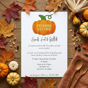 Convite Festa de Friendsgiving: Amigos, Comida e Gratidão