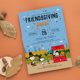 Convite Festa de Friendsgiving do Charlie Brown e Turma