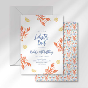 Convite Festa de frutos do mar fervura de lagosta listras 