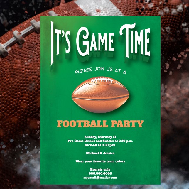Convite Festa de Futebol do Time (Get ready for the ultimate football game party with our Football Game Party Invitation.)
