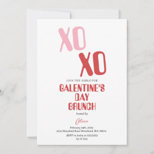Convite Festa de Galentine's Day Brunch Amizade Dia dos Na