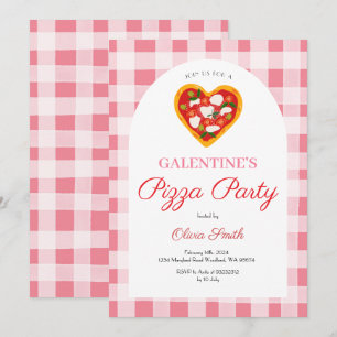 Convite Festa de Galentine's Day Pizza Dia dos Namorados