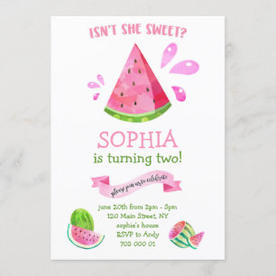 Convite Festa de Garota de Aniversário do Verão da Melan