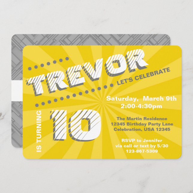 Convite Festa de Garoto de Grafite de Adolescente/Adolesce (Frente/Verso)