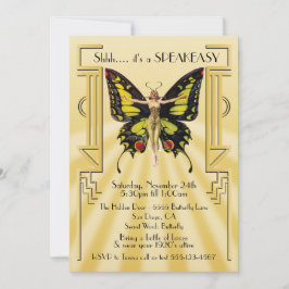 Convite Festa de Gatsby do Excelente Flapper SpeEasy Butte