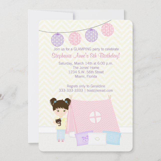 Convite Festa de Glamping para Dormir (Frente)