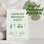 Convite festa de golfe<br><div class="desc">Junte-se a um excelente de tempo com este Convite de festas "Golf na moda", perfeito para dar o tom para um dia divertido no verde! Apresentando motivos clássicos de golfe como passagens exuberantes, tacos de golfe e uma bola sentada em uma árvore, este convite é ideal para qualquer celebração com...</div>