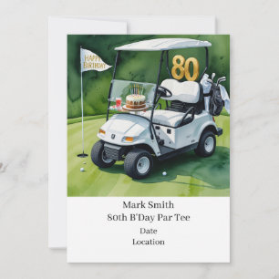Convite Festa de Golfe Aniversário de 80 anos Salve a dat