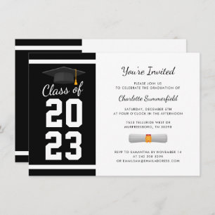 Convite Festa de Graduação 2024 de Formando Preto e Branco