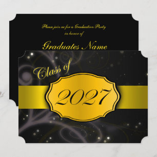 Convite Festa de Graduação Amarela e Preta 2027