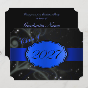 Convite Festa de Graduação Azul e Preta 2027