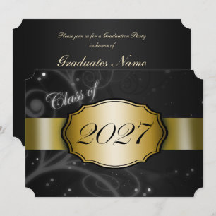 Convite Festa de Graduação Black and Gold 2027