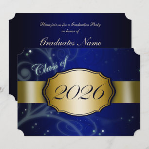 Convite Festa de Graduação Blue and Gold 2026
