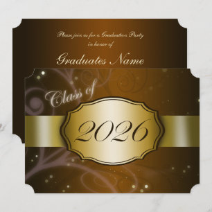 Convite Festa de Graduação Brown e Gold 2026
