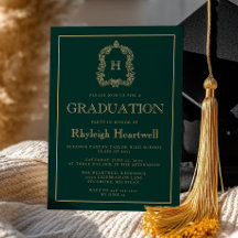 Festa de Graduação com Brasão de Monograma Dourado