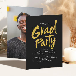 Convite Festa de Graduação com Letra de Pincel Moderna Sim
