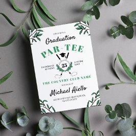 Convite Festa de Graduação com Tema de Golfe e Vegetação