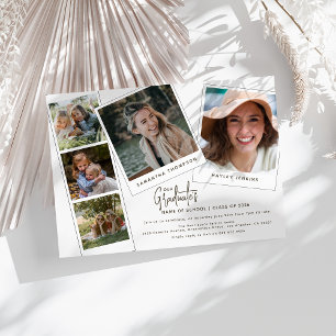 Convite Festa de Graduação Conjunta Moderna Mínima com 5 F