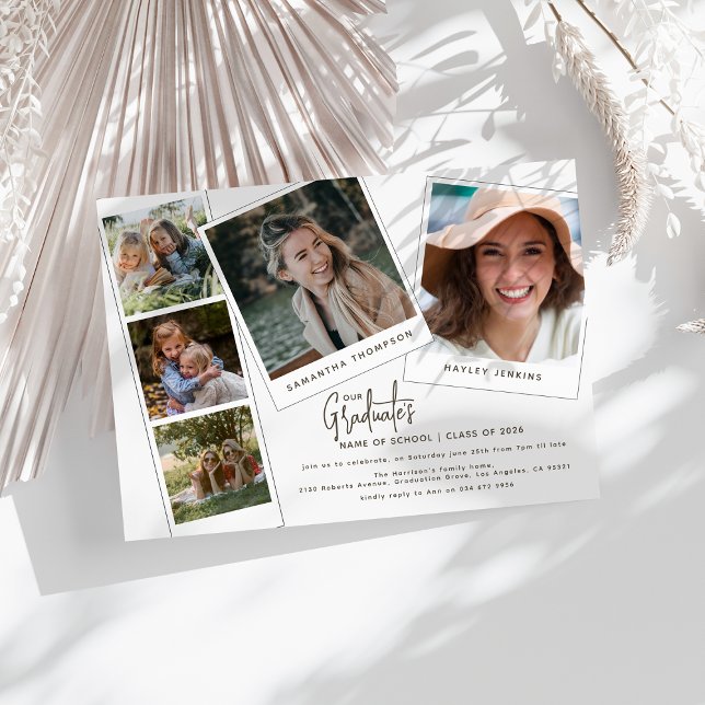 Convite Festa de Graduação Conjunta Moderna Mínima com 5 F (Criador carregado)