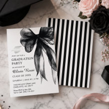 Festa de Graduação Coquette com Laço Preto Moderno