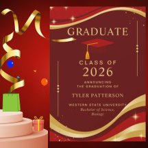 Festa de Graduação Elegante em Marrom e Dourado na