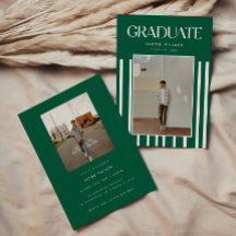 Festa de Graduação Listrada de 2 Fotos em Verde Mo