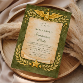 Convite Festa de Graduação Militar Vintage