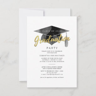 Convite Festa de Graduação Minimalista Simples 2025 Grad