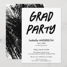Festa de Graduação Moderna em Preto e Branco