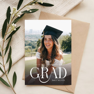 Convite Festa de Graduação Moderna Mínima com Duas Fotos