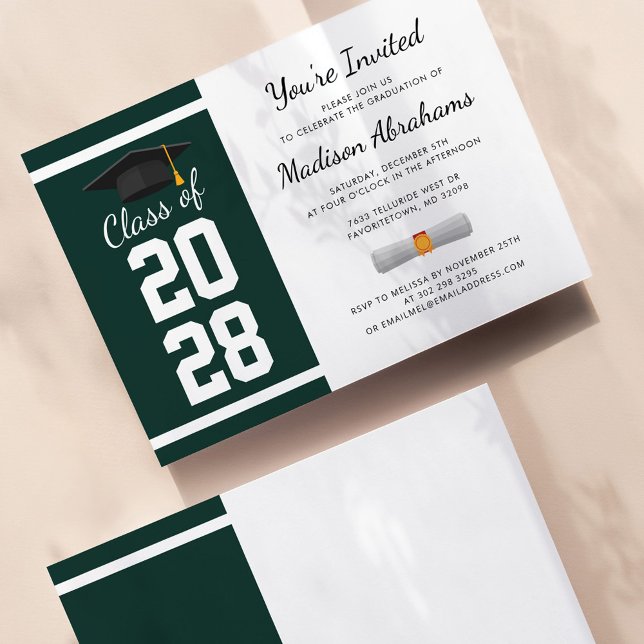 Convite Festa de Graduação Moderna Verde e Branco 2023 (Criador carregado)