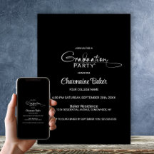Festa de Graduação Preta Minimalista
