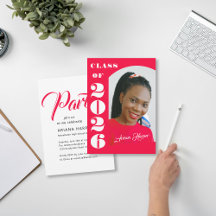 Festa de Graduação Rosa com Letra Moderna e Negrit