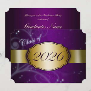 Convite Festa de Graduação Roxo e Dourado 2026