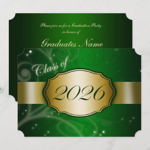 Convite Festa de Graduação Verde e Dourada 2026