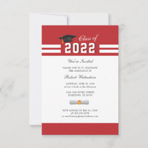 Convite Festa de Graduação Vermelho Branco 2024