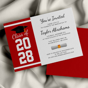 Convite Festa de Graduação Vermelho Branco 2026