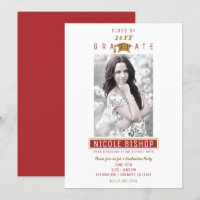 Festa de Graduação Vermelho Marrom Dourado Branco