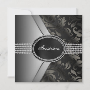 Convite Festa de Gravata Preta Black Diamond