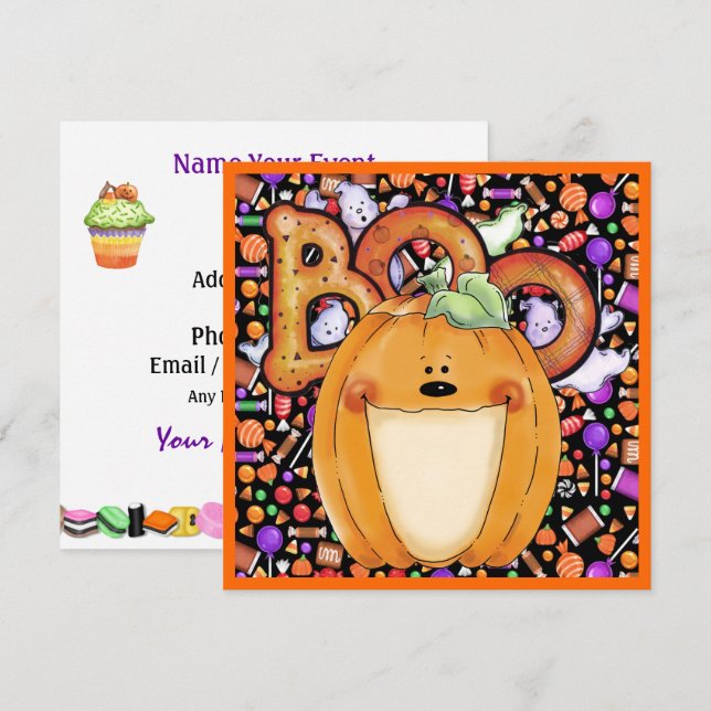 Convite Festa de Halloween (Frente/Verso)