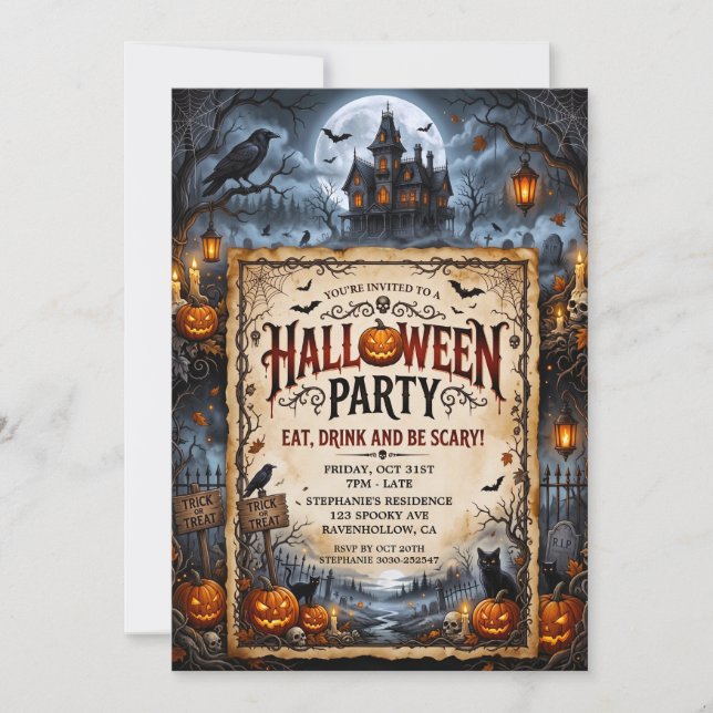 Convite Festa de Halloween  (Frente)