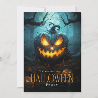 Convite Festa de Halloween Adulto Assustador de Pumpkin